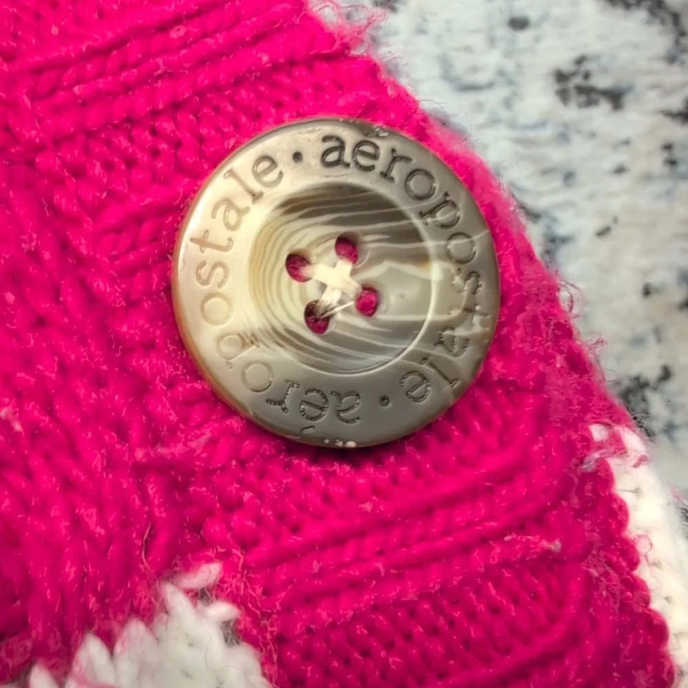 Aeropostale Pink and White Striped Sweater - Picture 3 of 4